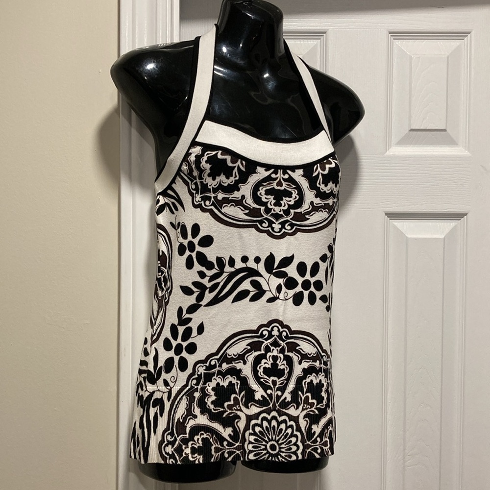 NWOT - White House Black Market Floral Print Sleeveless Halter Top - Size M